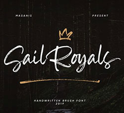 大气的皇家手写英文字体集(含装饰线条字体/倾斜字体)：Sail Royals Font